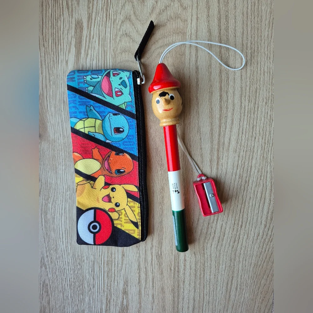 Pokemon Pencil Case Bioworld&New Pinocchio Pencil -Sharpener